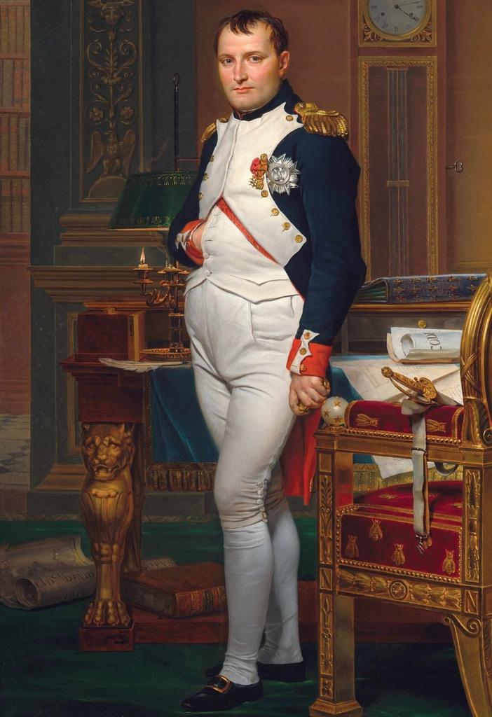 Jacques-Louis David, Napoléon Ier dans son cabinet de travail. Huile sur toile, 204 x 125 cm. Washington D. C., National Gallery of Arts.