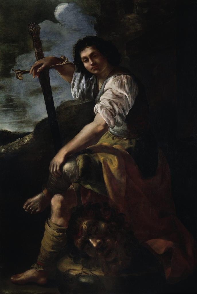 Artemisia Gentileschi (1593-vers 1654), David avec la tête de Goliath (après restauration), 1638-1640. Huile sur toile, 202 x 137 cm. Collection particulière.
