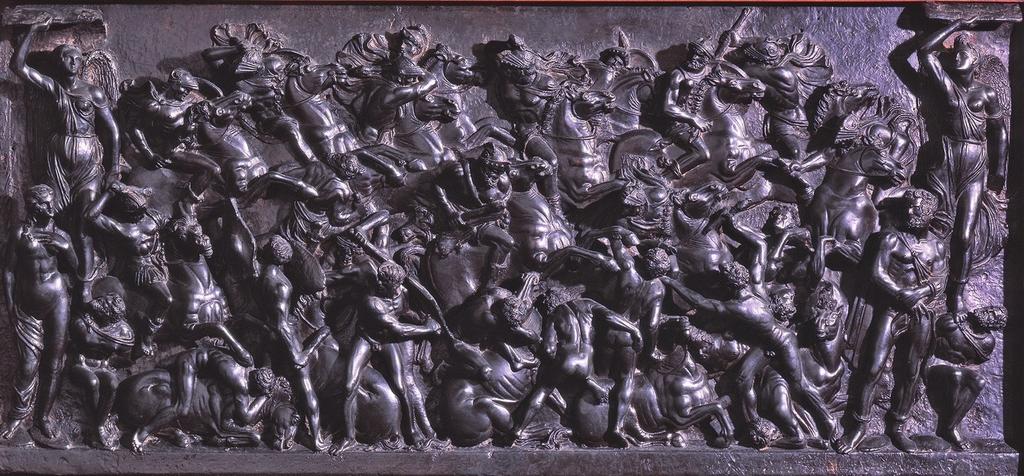 Bertoldo di Giovanni, Scène de bataille, vers 1475-1480. Bronze, 45,4 x 99,8 x 7,5 cm. Florence, Museo Nazionale del Bargello.