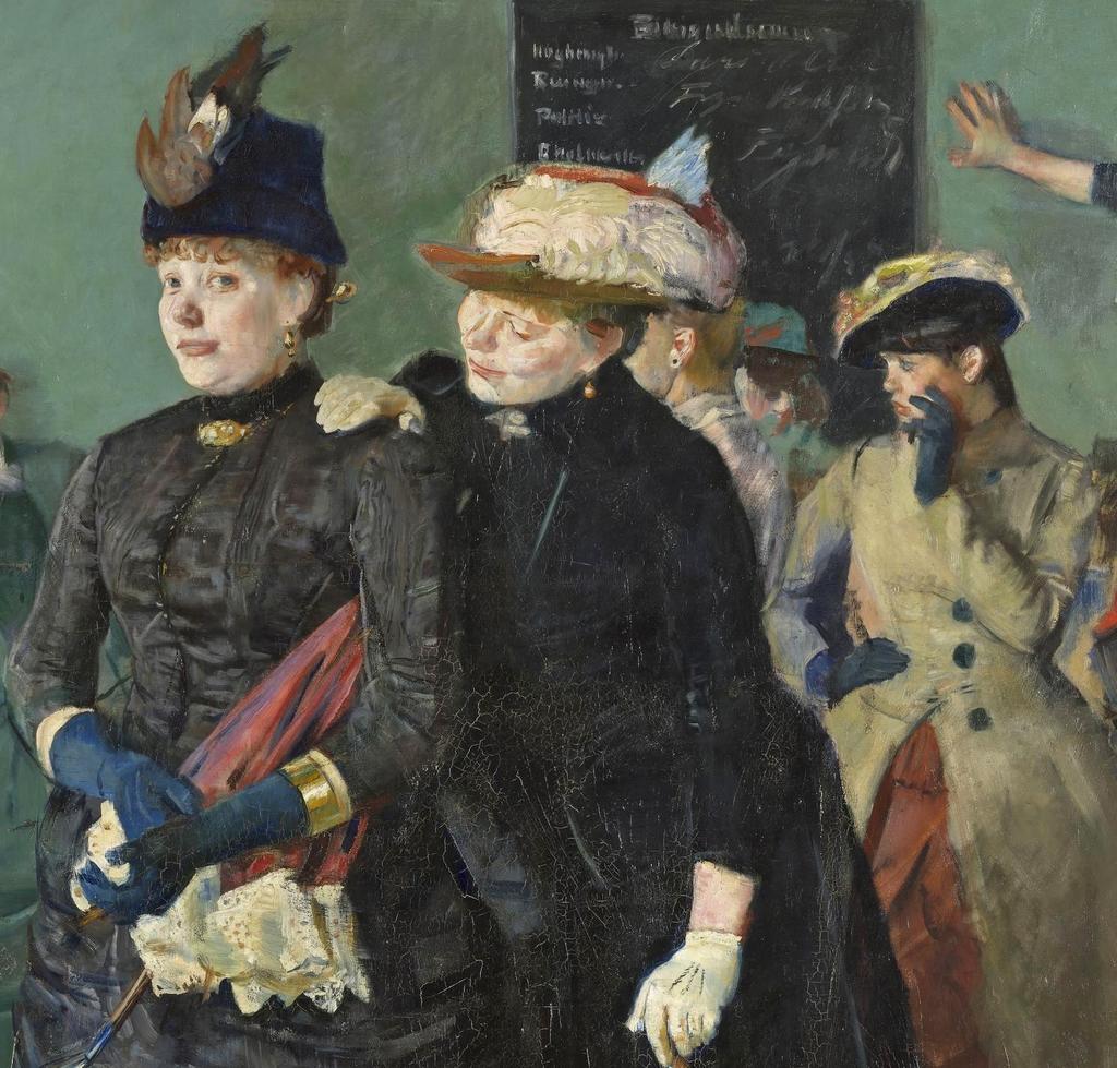 Christian Krohg, Albertine dans la salle d’attente du médecin de la police [Albertine i politilegensventeværelse] (détail), 1885-1887. Huile sur toile, 210 x 325,4 cm. Oslo, Nasjonalmuseet. 
