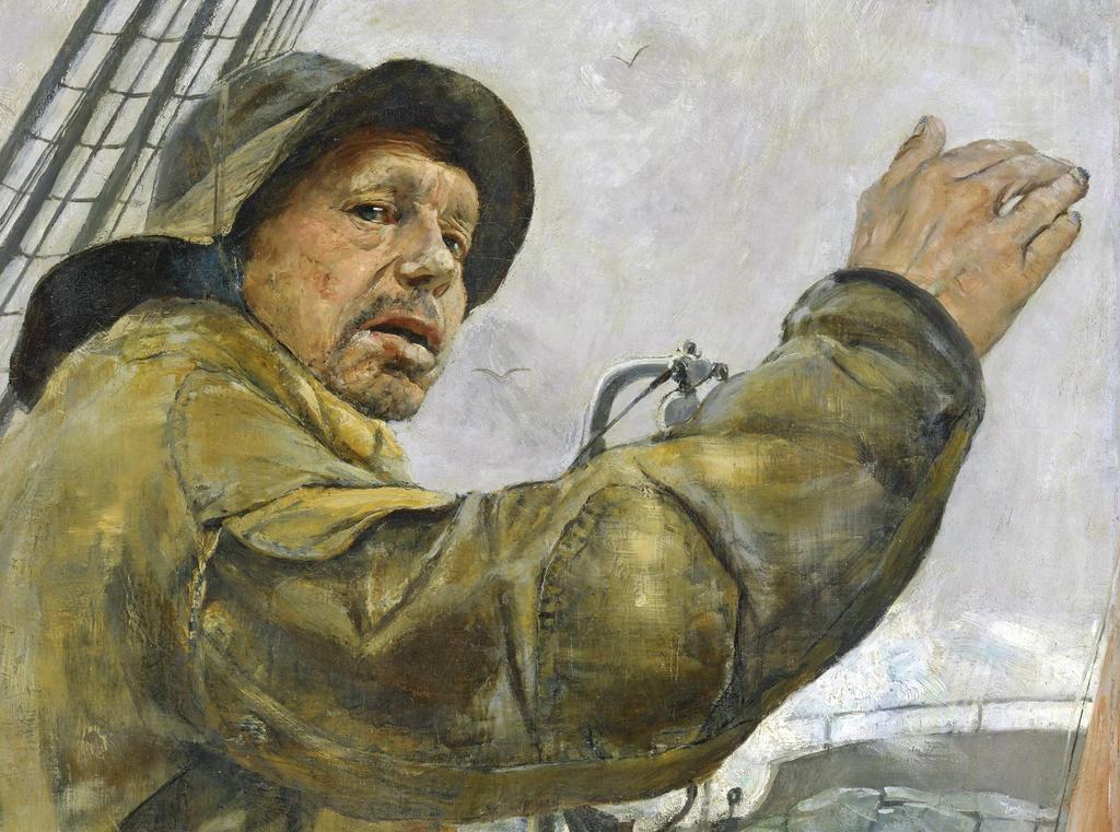 Christian Krohg, Bâbord ! [Babord litt!] (détail), 1879. Huile sur toile, 99 x 70 cm. Oslo, Nasjonalmuseet.