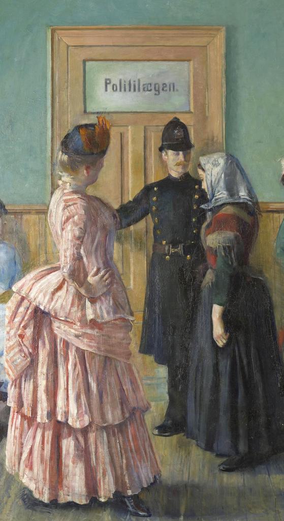 Christian Krohg, Albertine dans la salle d’attente du médecin de la police [Albertine i politilegensventeværelse] (détail), 1885-1887. Oslo, Nasjonalmuseet. 