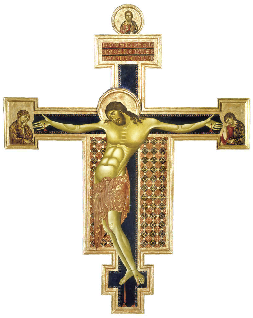 Cenni di Pepo, dit Cimabue, Crucifix, vers 1270. Tempera et or sur bois, 336 x 267 cm. Arezzo, église San Domenico. 