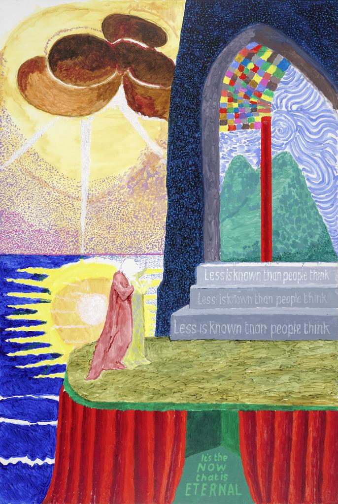 David Hockney (né en 1937), After Blake : Less is known that people think, 2024. Acrylique sur toile, 182,9 x 121,9 cm. 