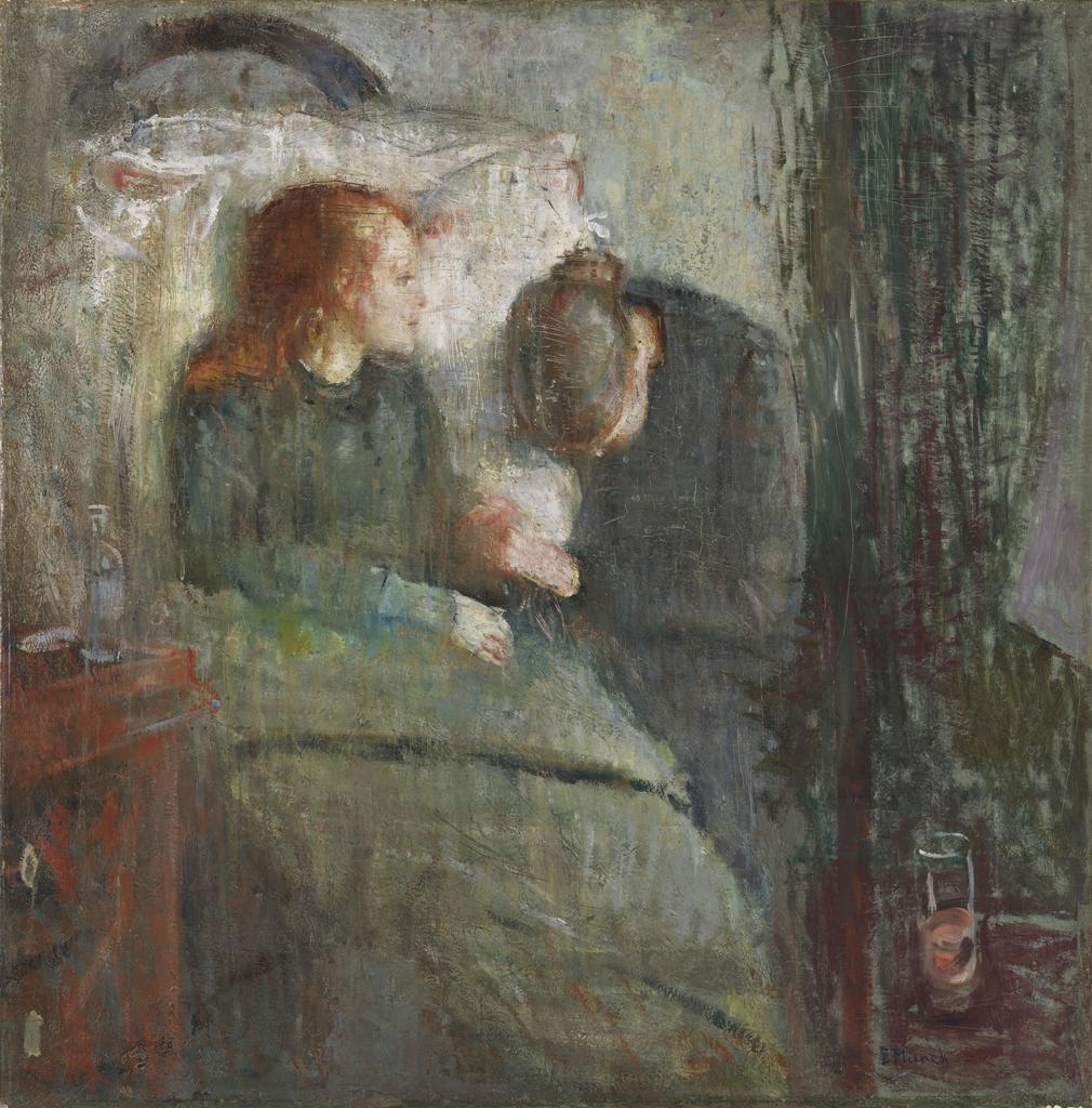 Edvard Munch, L’Enfant malade [Det syke barn], 1885-86. Huile sur toile, 120 x 118,5 cm. Oslo, Nasjonalmuseet. 