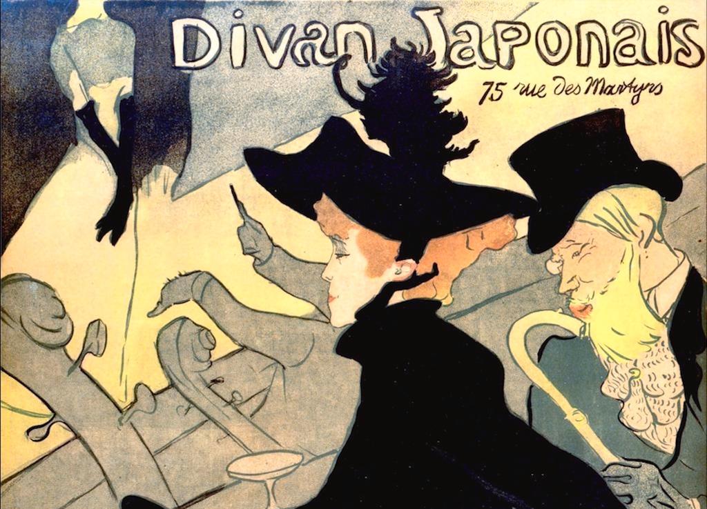 Henri de Toulouse-Lautrec (1864-1901), Divan Japonais (détail après restauration), 1892. Lithographie, 81,7 x 60,8 cm.