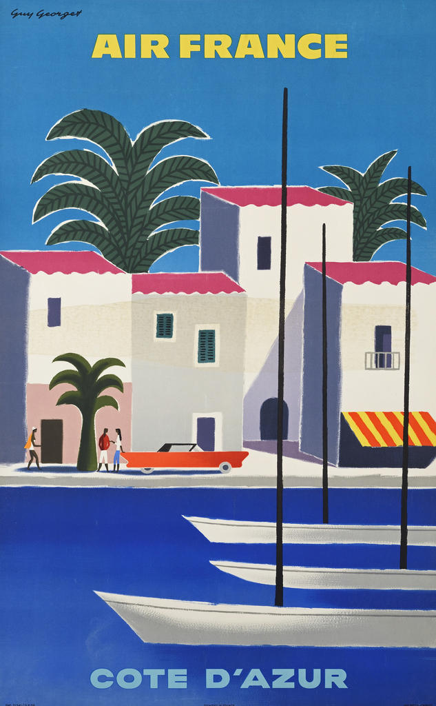 Guy Georget (1911-1992), Air France Côte d’Azur, 1959, lithographie, 100 x 70 cm, Impr. Bedos & Cie (archives Galerie Documents).