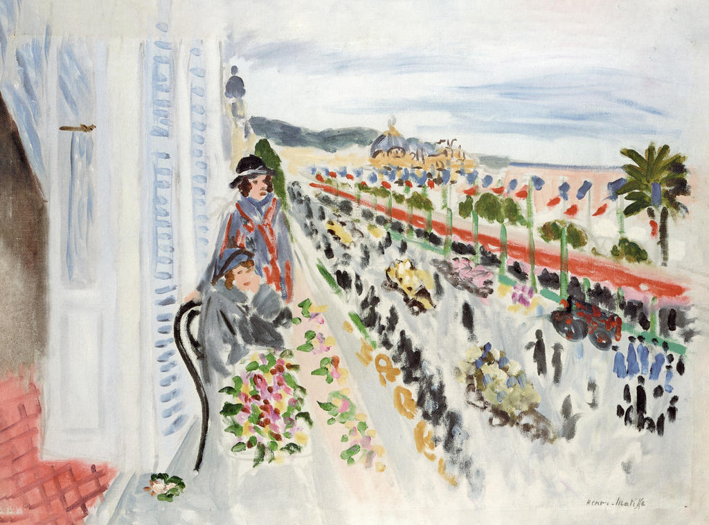 Henri Matisse, La Fête des fleurs, Nice, hôtel de la Méditerranée, 1922. Huile sur toile, 65,7 x 93 cm. Baltimore, Museum of Art.