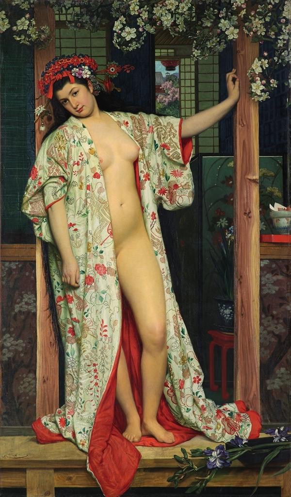 Japonaise au bain, 1864. Huile sur toile, 208,9 x 124,4 cm. Dijon, musée des Beaux-Arts.