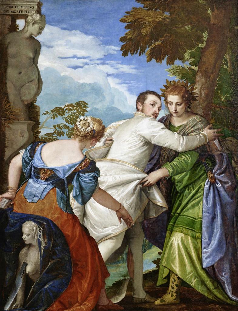 Paolo Caliari, dit Veronèse (1528-1588), Le choix entre la Vertu et le Vice (détail), vers 1565. Huile sur toile, 219,1 x 169,5 cm. 