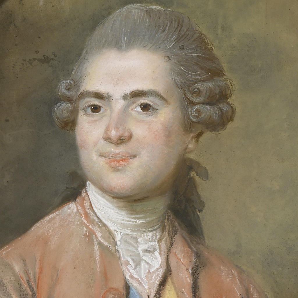 Élisabeth Vigée Le Brun (1755-1842), Louis Stanislas Xavier de France, comte de Provence (détail), 1776. Pastel sur papier collé sur toile, 70 x 58 cm. Versailles, musée national des châteaux de Versailles et de Trianon.
