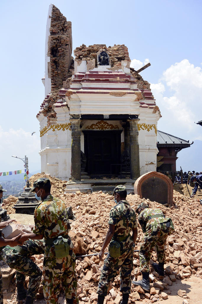 Les ruines du temple d’Anantapur (site de Svayambhu) érigé en 1654.
