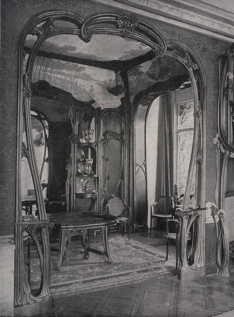 Salle à manger Art nouveau de la Chapelle du Roy dans Maison Barbedienne, P. A. Dumas, 24-26 rue Notre-Dame-des-Victoires, Paris, Fabrique de meubles passage Stainville, Reuilly, [s. n.], [1904], p. 12.