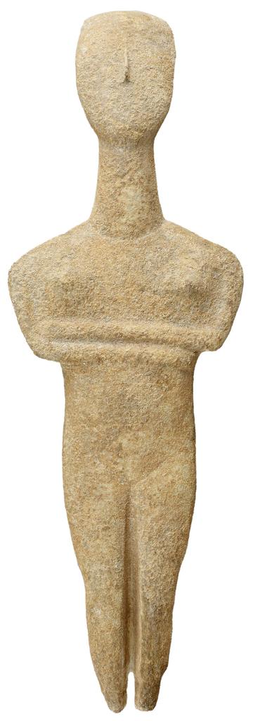 Statuette féminine, de la variété dite de Spédos. Marbre, 2700‑2300 avant notre ère, Cycladique ancien II. Paris, musée du Louvre. 