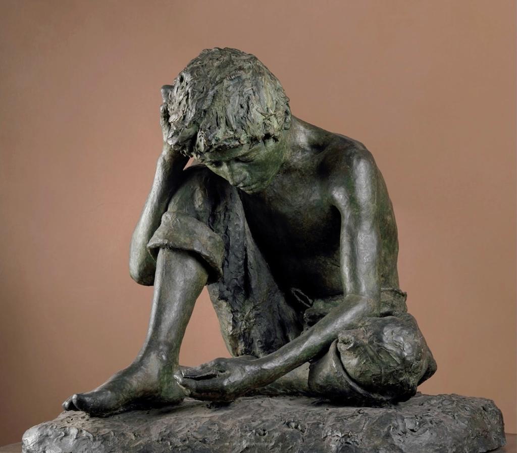 Joueur de cartes, vers 1869. Plâtre patiné, 64 x 80 x 80 cm. Naples, musée de Capodimonte.