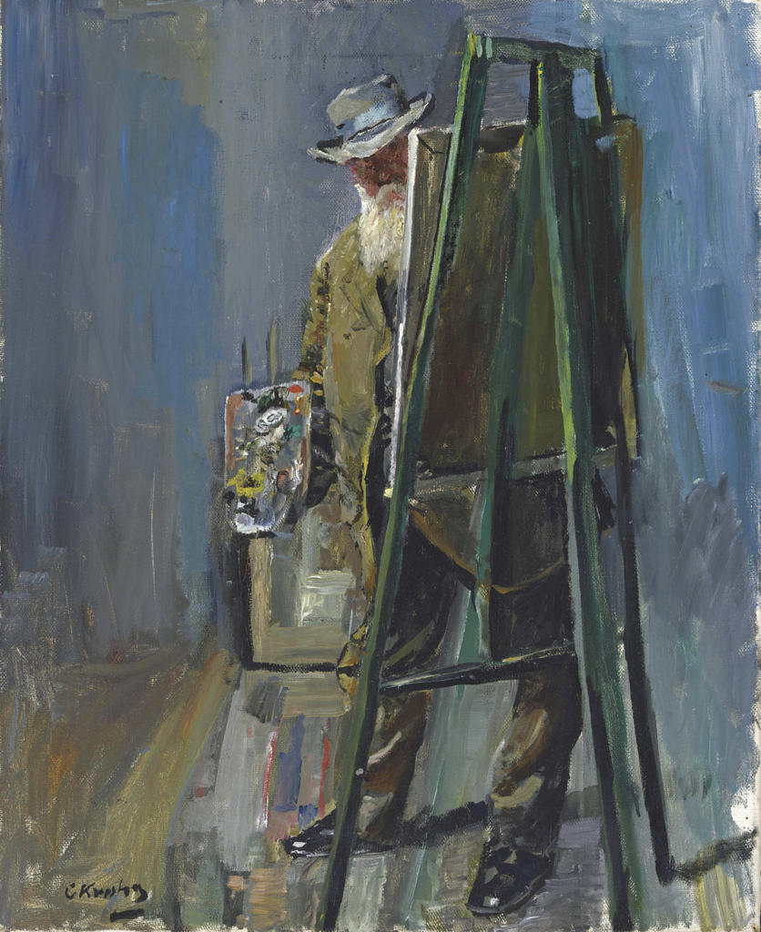 Christian Krohg, Autoportrait au chevalet, 1912. Huile sur toile,66,5 x 54,5 cm. Oslo, Nasjonalmuseet.