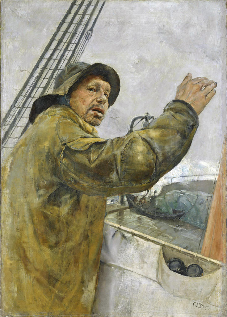 Christian Krohg, Bâbord ! [Babord litt!], 1879. Huile sur toile, 99 x 70 cm. Oslo, Nasjonalmuseet. 