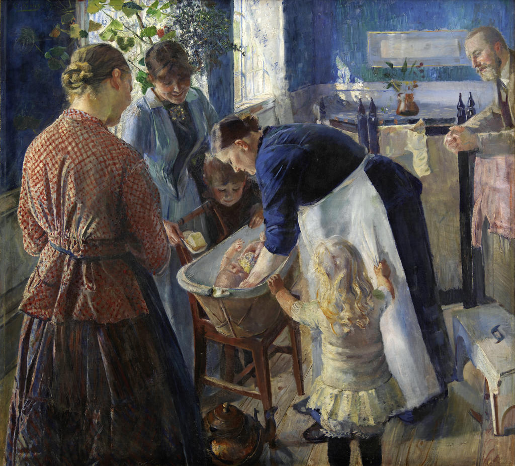 Christian Krohg, Dans le bain [I baljen], 1889. Huile sur toile, 144,3 x 153,7 cm. Copenhague, Statens Museum for Kunst.
