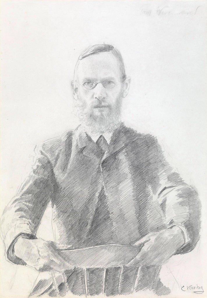 Christian Krohg, Erik Werenskiold, avant 1891. Crayon sur papier, 45,7 x 31,8 cm. Oslo, Nasjonalmuseet. 