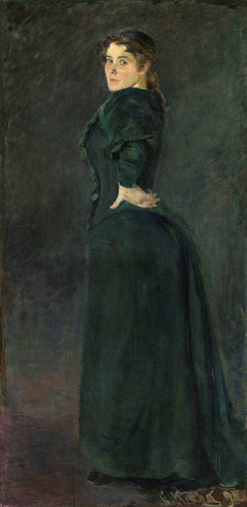Christian Krohg, Alexandra Thaulow, née Lasson, 1892. Huile sur toile, 196 x 96 cm. Oslo, Nasjonalmuseet. 