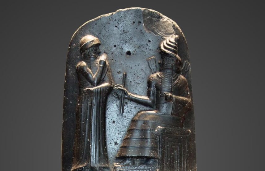 Stèle du code de lois de Hammurabi (détail). Vers 1792-1750 avant notre ère. Paris, musée du Louvre.