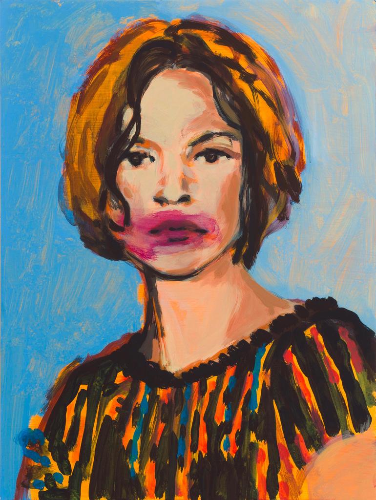 Claire Tabouret (née en 1981), Makeup (orange and black), 2017. 