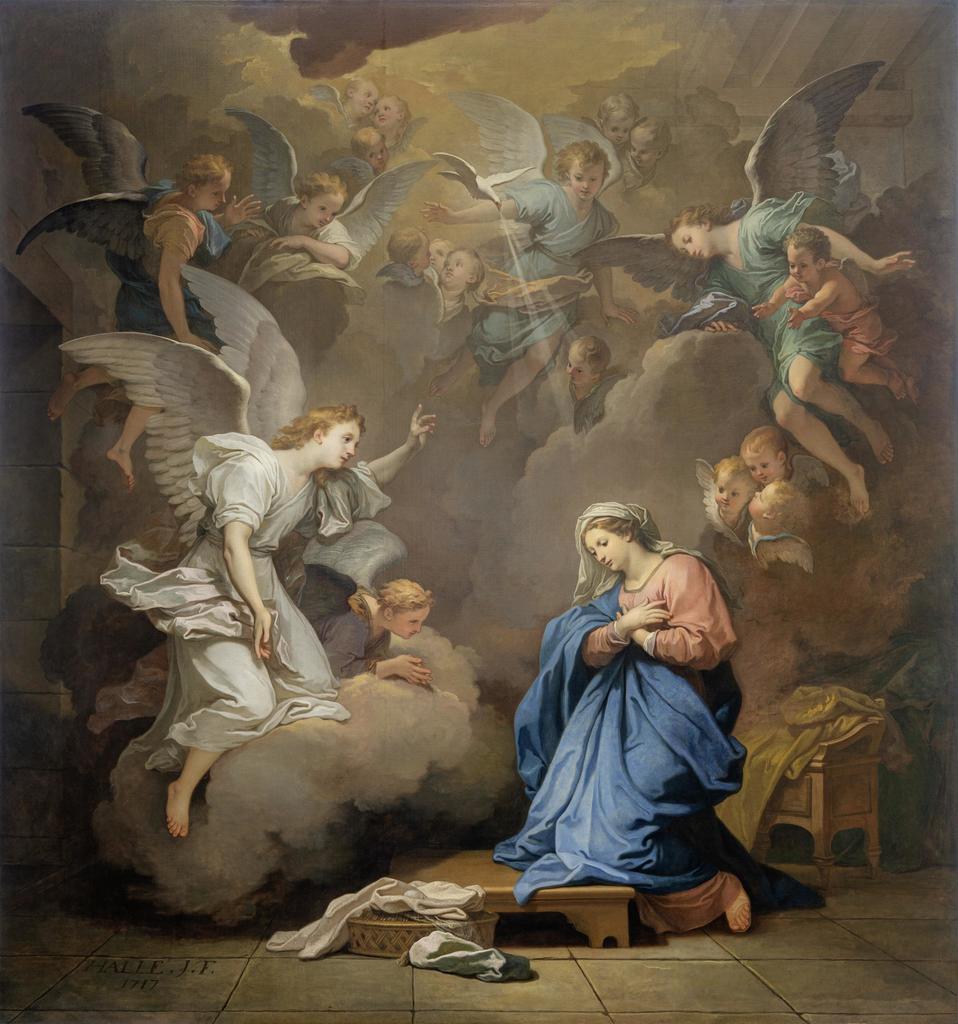 Claude-Guy Hallé (1652-1736), L’Annonciation, 1717. Huile sur toile, 400 x 425 cm. Notre-Dame de Paris. 