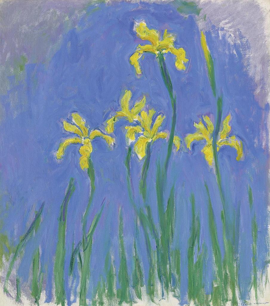 Claude Monet (1840-1926), Les Iris, vers 1924-1925. Huile sur toile, 99,5 x 87,5 cm. Collection Sidarta.