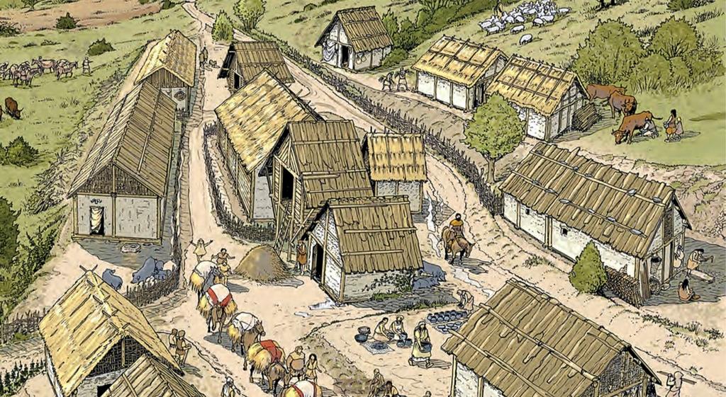 Reconstitution d'un quartier du village de Brigue-Glis (Valais) vers 600 avant notre ère.