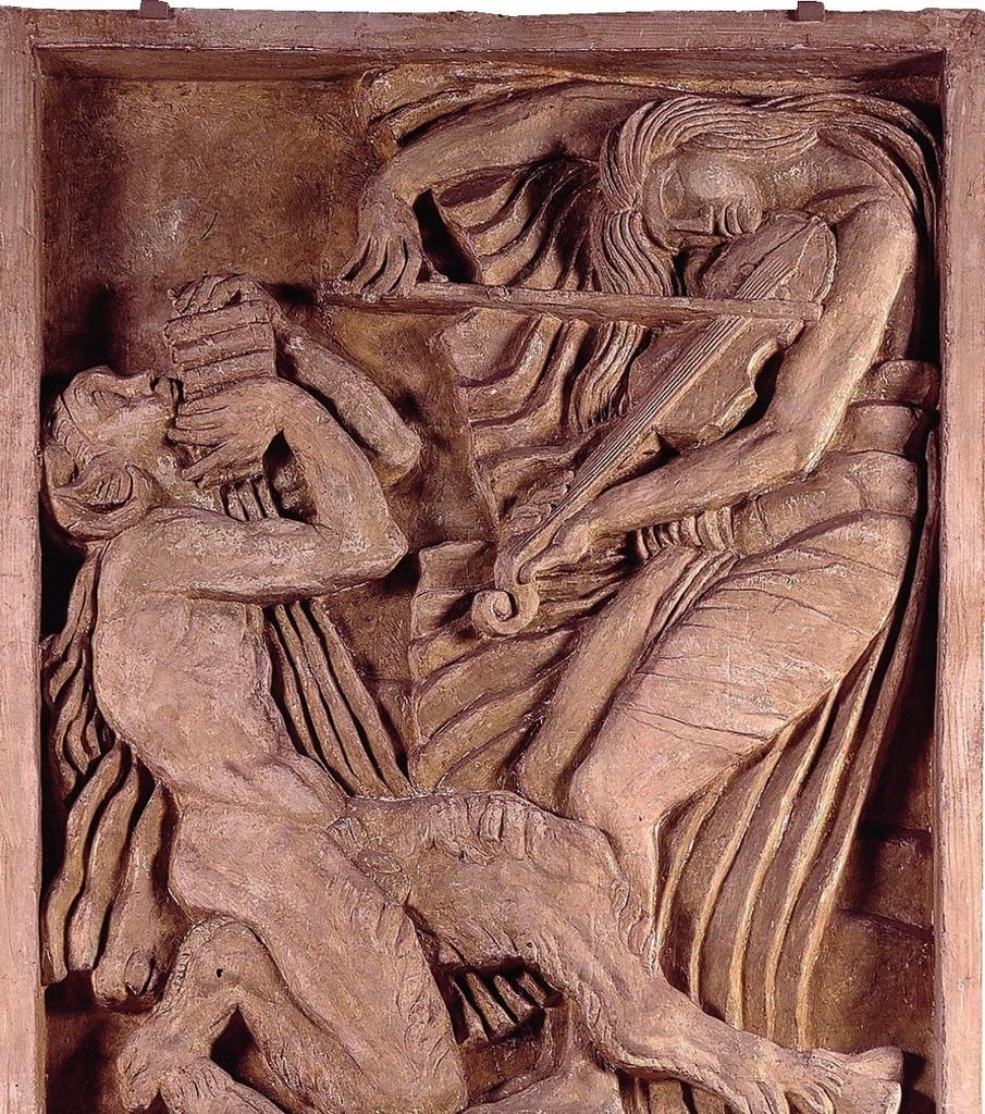 Émile-Antoine Bourdelle, La Musique, 1912. Plâtre, 177 x 152 cm. Moulage d’un bas-relief de la façade du Théâtre des Champs-Élysées à Paris.
