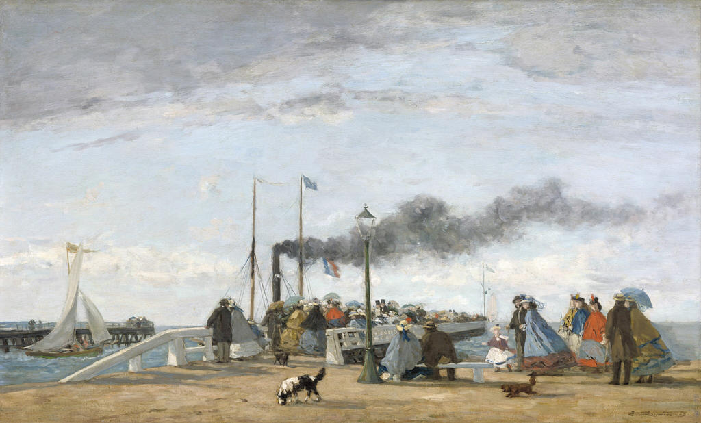 Eugène Boudin, Jetée à Trouville, 1863. Huile sur bois, 34,8 x 58 cm.  Washington, National Gallery of Art.  