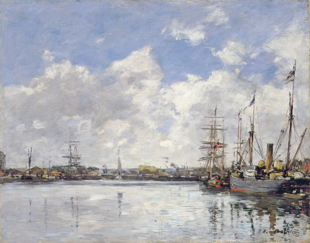 Eugène Boudin, Le Havre, Le Port, 1884. Huile sur bois, 32,4 × 41,1 cm New York, Brooklyn Museum. 