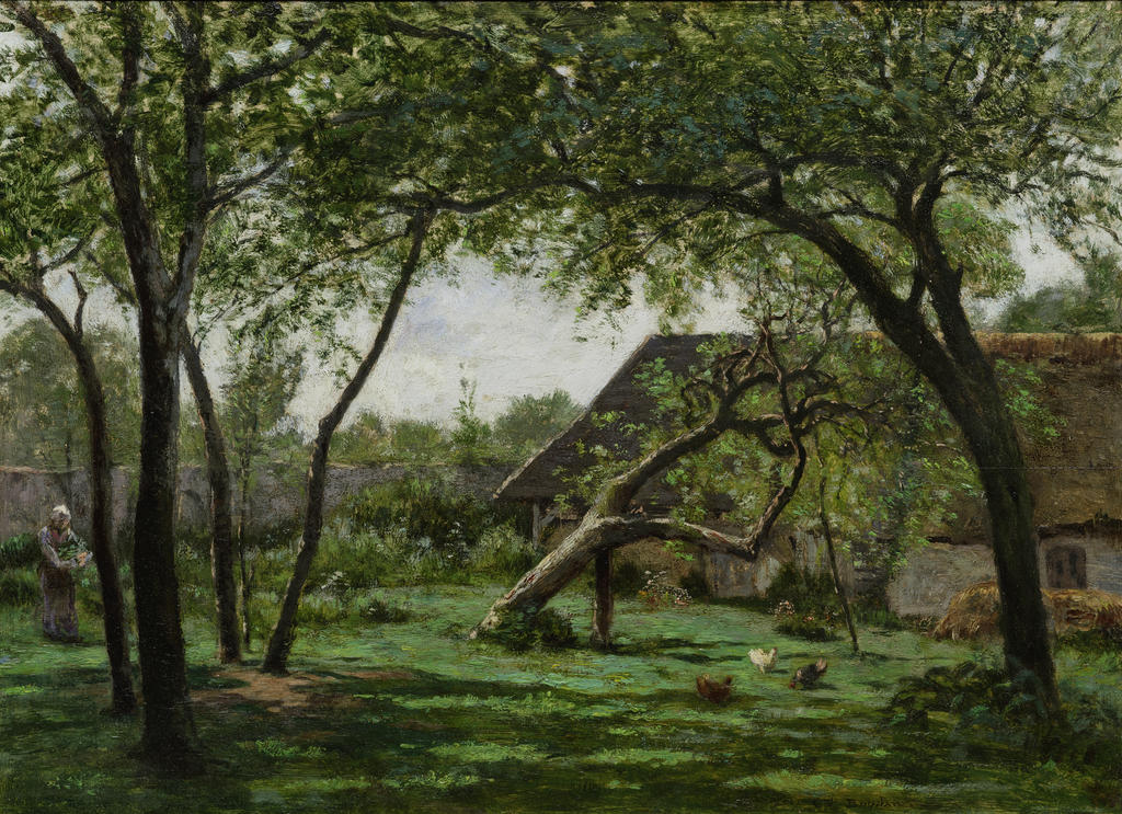 Eugène Boudin, Petite métairie aux environs de Honfleur, 1856-60. Huile sur panneau, 29,5 x 40 cm. Collection de Yann Guyonvarc’h.