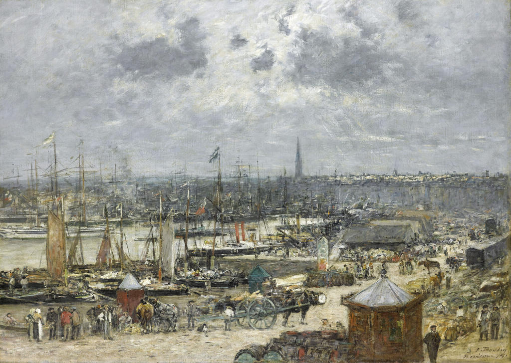Eugène Boudin, Le Port de Bordeaux, 1874. Huile sur toile, 70,5 x 102 cm. Paris, musée d’Orsay. 