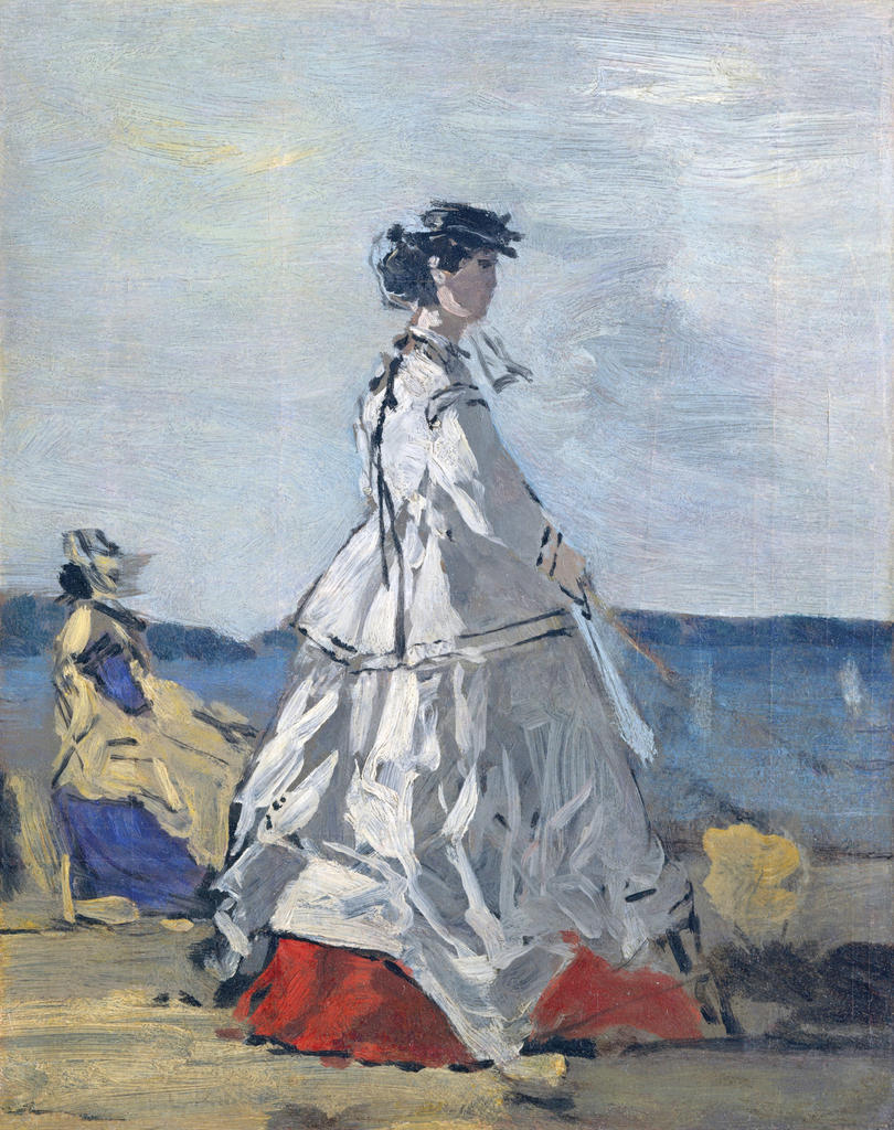 Eugène Boudin, La Princesse Pauline Metternich sur la plage, vers 1865-67. Huile sur carton transposé sur bois, 29,5 x 23,5 cm. New York, The Metropolitan Museum of Art. 