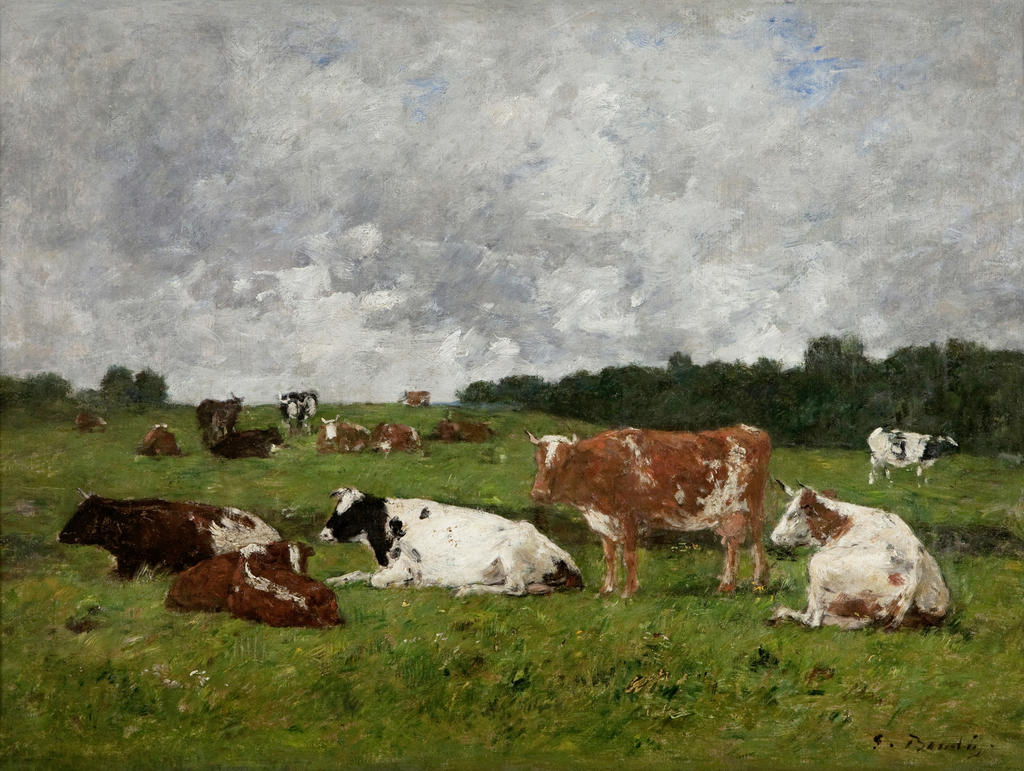 Eugène Boudin, Vaches au pâturage, 1880-85. Huile sur toile, 41 x 55 cm. Paris, musée Marmottan Monet.