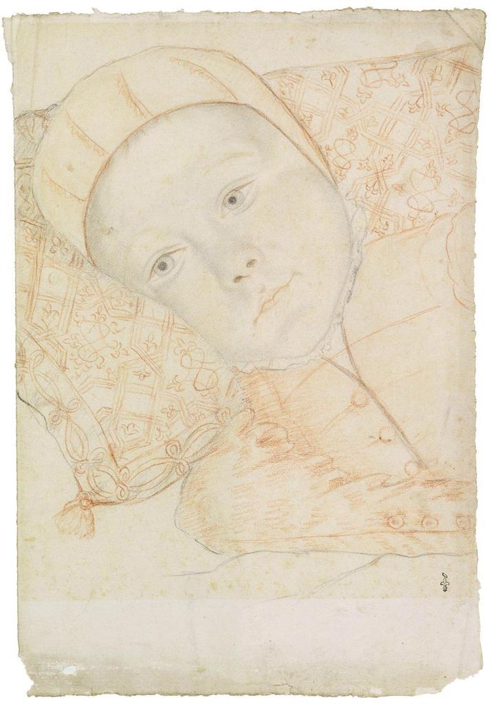 Germain Le Mannier (actif entre 1537 et 1560), Henri (Alexandre Édouard) de France, duc d’Orléans, puis d’Anjou, futur Henri III, roi de France et de Pologne (1551-1589), vers 1555. Pierre noire et sanguine, 33,7 x 23,5 cm. Chantilly, musée Condé.