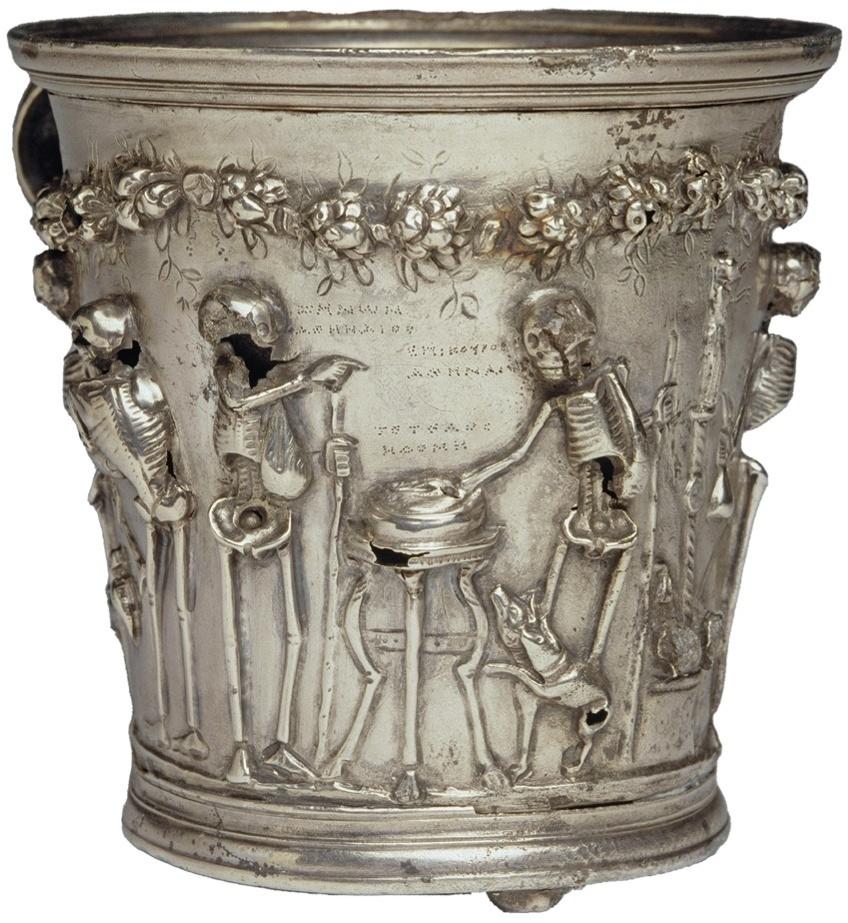 Gobelet aux squelettes du trésor de Boscoreale. Iᵉʳ siècle. Campanie. Paris, musée du Louvre, DAGER.