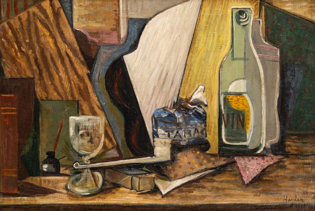 Henri Hayden (1883-1970), Nature morte, pipe et tabac, 1918. Huile sur toile, 38 x 55 cm. Vente Paris Drouot, Millon, 24 avril 2025. Estimé : 40 000/60 000 € Adjugé : 83 200 € (frais inclus)