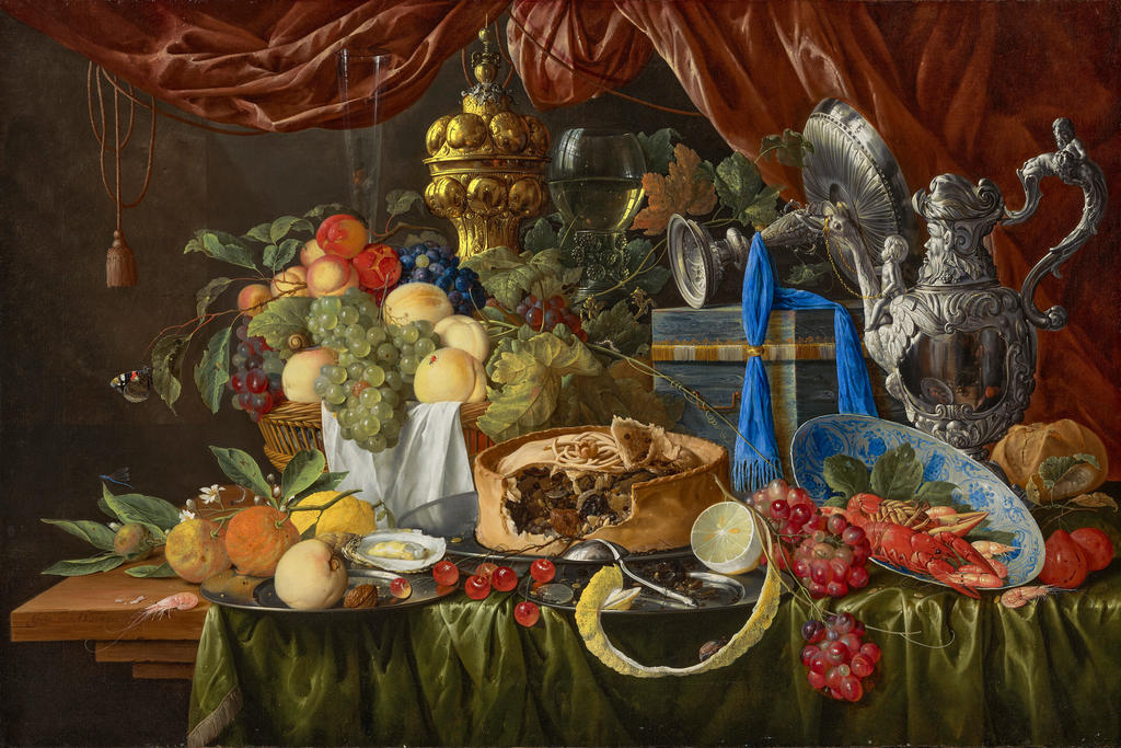 Jan Davidsz. de Heem (1606-1684), Nature morte aux nombreux objets. Huile sur toile, 75,3 x 112,7 cm. Signé et daté 1649. Vente Londres, Christie’s, 1ᵉʳ juillet 2025. Estimé : 3/5 M£. Adjugé : 3 670 000 £ (4 254 392 € frais inclus).