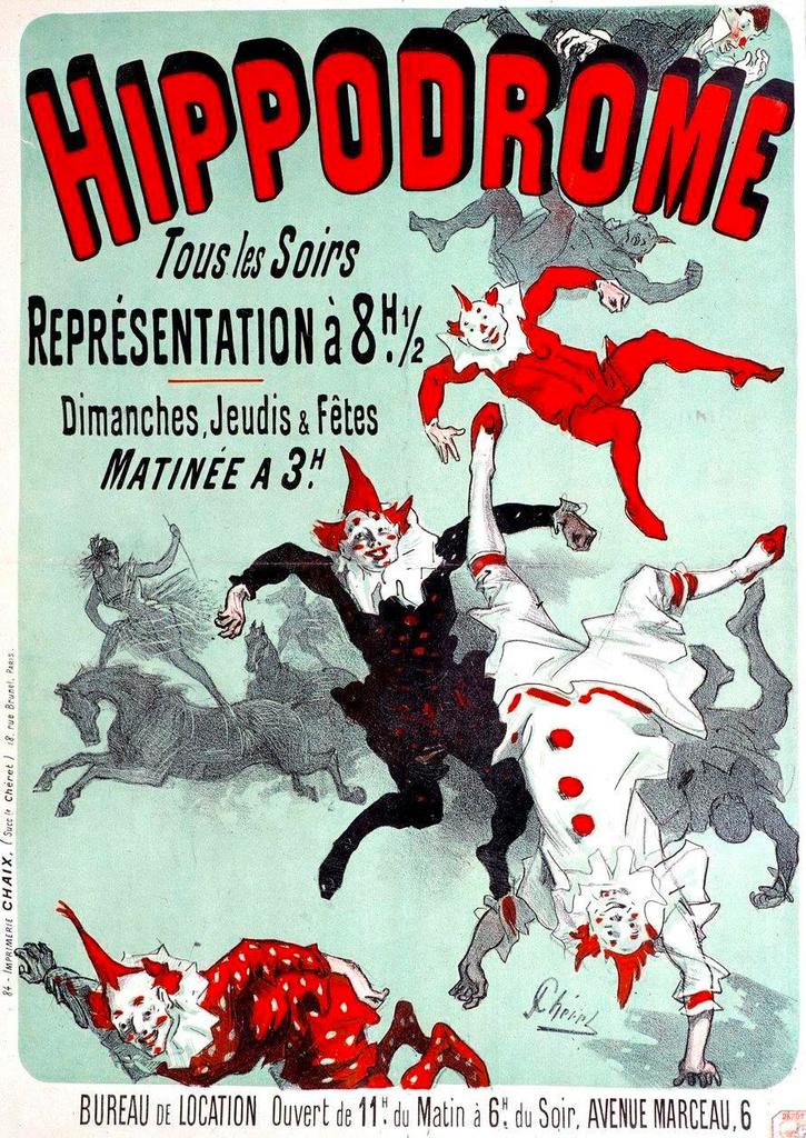 Jules Chéret (lithographe), Chaix, Paris (imprimeur), Hippodrome, 1885. Chromolithographie. 