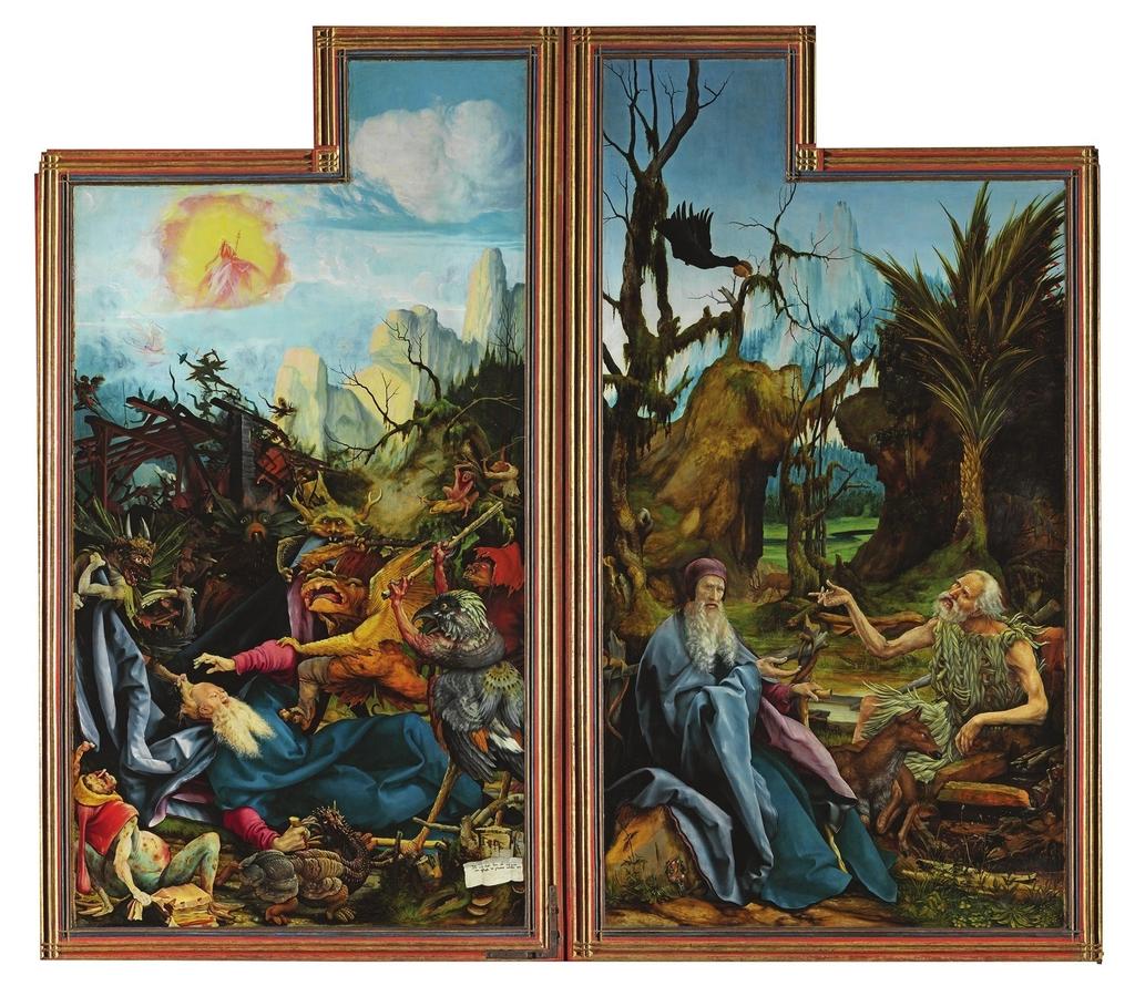 L'Agression de saint Antoine par les démons, Visite de saint Antoine à saint Paul l'ermite (après restauration).