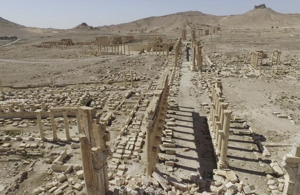 Le site de Palmyre en Syrie photographié par un drone.