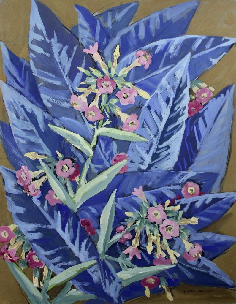 Yvonne Jean-Haffen (1895-1993), Tabac bleu, vers 1925-1935. Gouache sur papier. Dinan, musée Yvonne Jean-Haffen. 