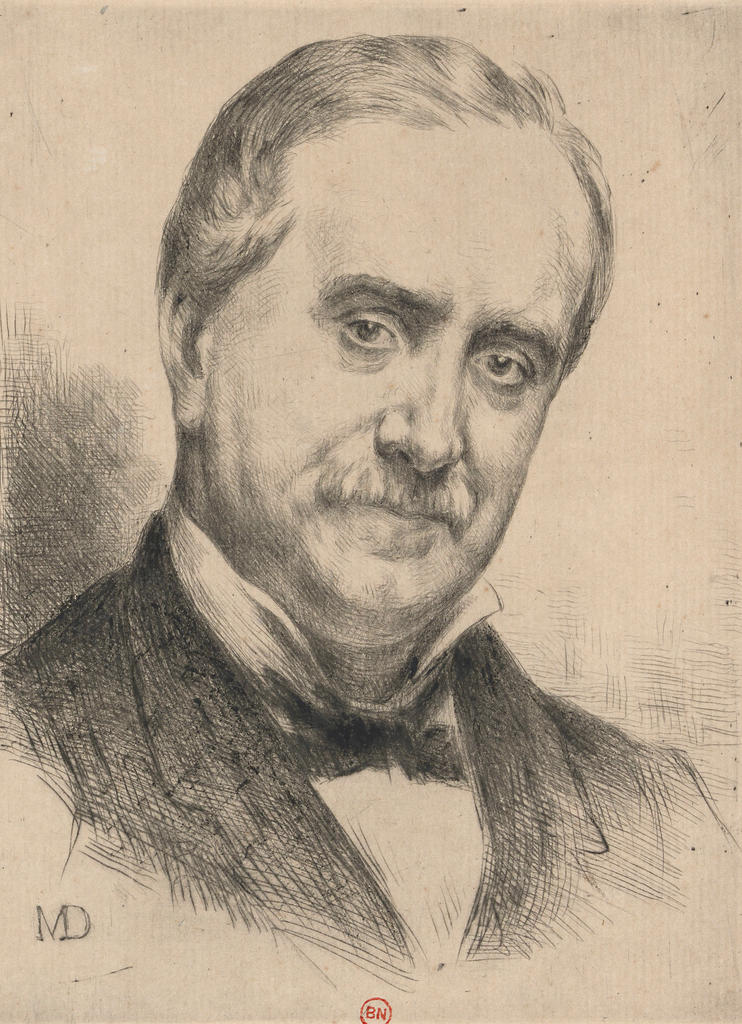 Marcellin Desboutin, Paul Durand-Ruel, 1882. Détail. Estampe. Paris, Bibliothèque nationale de France. 