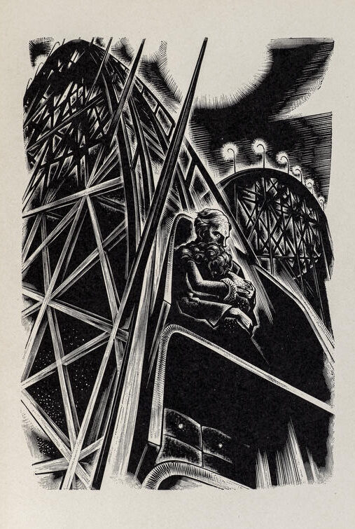 Lynd Ward (1905-1985), gravure sur bois pour Vertigo, 1937, New York, Random House, Strasbourg, bibliothèque des Musées.