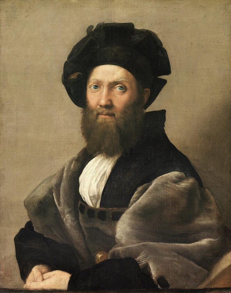 Raphaël, Portrait de Baldassare Castiglione, vers 1514-1515. Huile sur toile, 82 x 67 cm. Paris, musée du Louvre.