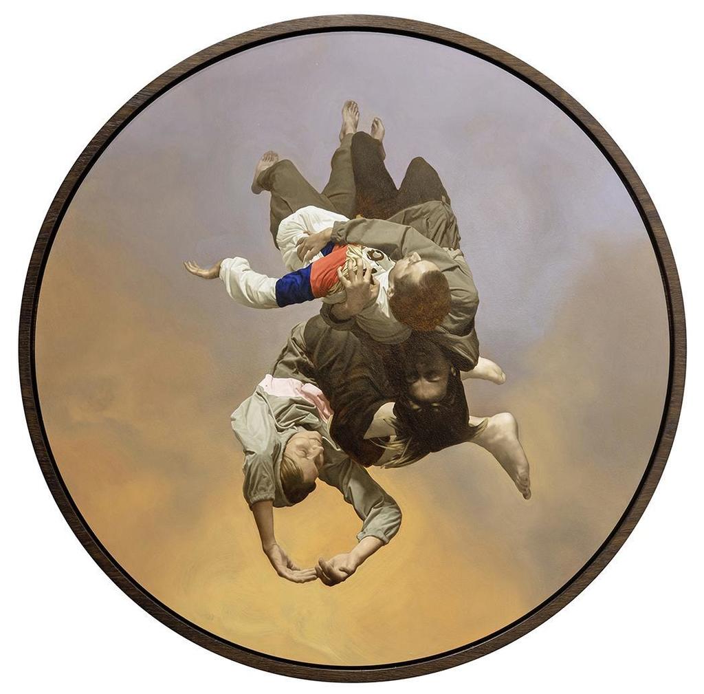 Guillaume Bresson, Sans titre, 2024. Huile sur bois, 96,2 x 96,2 x 5,1 cm. Collection particulière. 