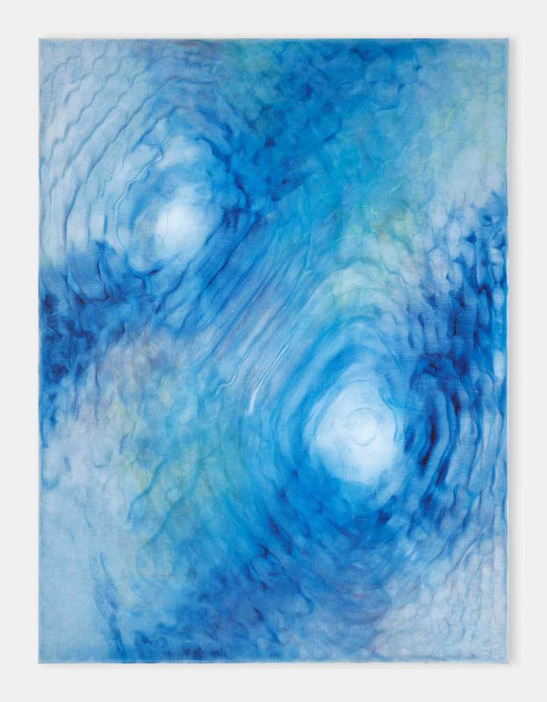 Oliver Beer (né en 1985), Resonance Painting (Lovesong), 2024. Pigment sur toile, 200 x 150 cm.