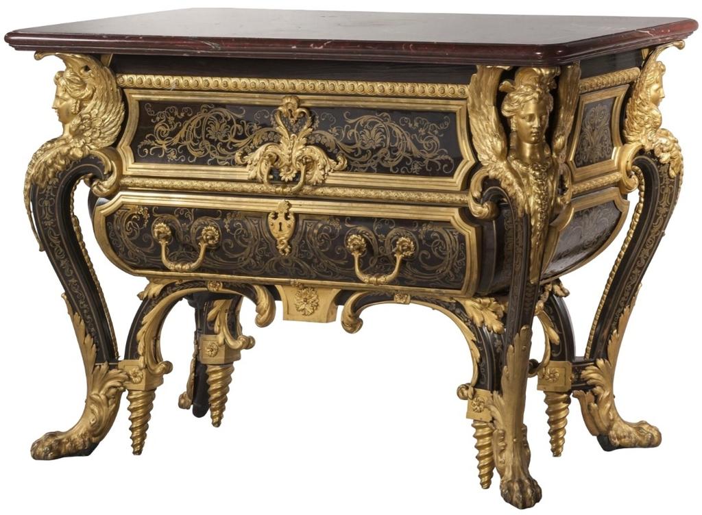 André Charles Boulle, commode, d’une paire, pour la chambre du roi à Trianon, 1708-1709. Versailles, musée national des châteaux de Versailles et de Trianon.